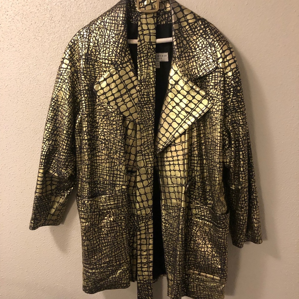 Lillie Rubin Exclusive Gold/Black Leather Jacket